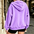 thumbnail image 5 of Vixolx Casual Solid Hoodies for Women Drawstring Fleece Hooded Sweatshirt with Kangaroo Pocket Fall Winter Long Sleeve Pullover, 5 of 7