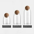thumbnail image 3 of Set of Round Clear Lead-Free Glass Storage Jars with Soft Wood Cork Lids - Ideal for Tea, Spices, and Pantry Items - Durable Airtight Containers in Small, Medium & Large Sizes (White Box Packaging), 3 of 6