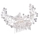 thumbnail image 3 of Peineta para el pelo de novia, tocado con flores de cristal y perlas de imitación, accesorio para el pelo hecho a mano para banquetes de boda, 3 of 5
