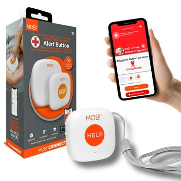 MOBI Emergency Alert Button, Smart Wireless Caregiver Support Monitoring System - Battery Powered