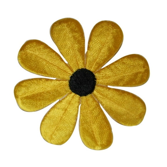 ID 6087 Yellow Daisy Flower Patch Garden Blossom Embroidered Iron On Applique