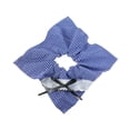 thumbnail image 4 of KLKCMS Checkered Scrunchie Creative Hair Tie for Dance Party Dating Daily Commuting Blue, 4 of 9