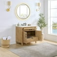 thumbnail image 4 of Solana 36" Wood Vanity in Weathered Fir Calacatta White Quartz Top with Mirror, 4 of 14
