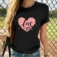 thumbnail image 1 of TIMIFIS T-Shirts de la Saint-Valentin pour Femmes Été Décontracté Manches Courtes Col Rond T-Shirt Hauts Mode Cœur Imprimé T-Shirt, 1 of 4
