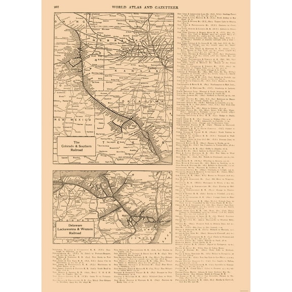 Railroad Map - Colorado Delaware and Lackawanna RR - Reynold 1921