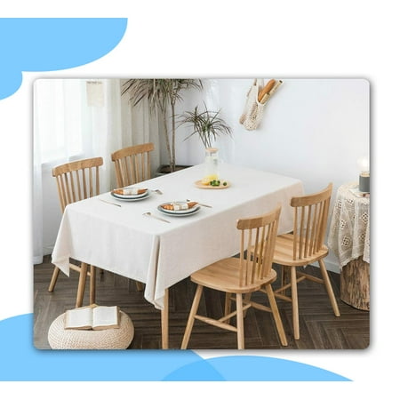 

Solid Woven Table Cloth No-Iron Waterproof Durable Resistant Fabric Tablecloths