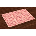 thumbnail image 1 of Ambesonne Romantic Place Mats Set of 4, Heart Love, Standard Size, Coral Pale Peach Pink, 1 of 4