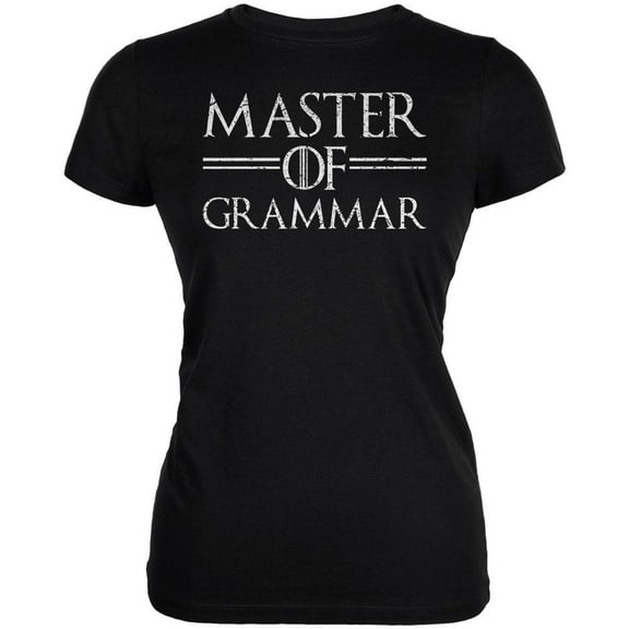 Master of Grammar Juniors Soft T Shirt Black X-LG