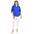 thumbnail image 4 of Blusa con moño en manga Roman Fashion/ Tallas Extras, 2294 (Azul rey) azul 40, 4 of 6