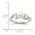 thumbnail image 3 of White Sterling Silver Ring Band Pearl Diamond Round Freshwater, 3 of 3