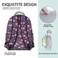 thumbnail image 5 of Flamingo Corduroy Backpack - Soft Ribbed Texture with Seasonal Color Options, Durable Metal Zippers & Interior Name Tag Slot, 5 of 6
