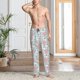 thumbnail image 2 of Balery Cute Rabbit And Heart Pantalones de pijama para hombre, pijama ultraligero, pantalón de descanso-XX-Large, 2 of 6