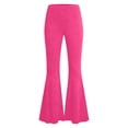thumbnail image 6 of Women's High Waist Flare Leggings, Athletic Compression Pants with Pockets, Stretchy Soft Workout Yoga Bottoms for Gym, Fitness, and Casual Wear-Hot Pink, 6 of 6