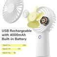 thumbnail image 2 of blanc-4000mah Ventilateur Main, Mini Ventilateur Portatif, Petit Ventilateur Recargable Usb [temps De Travail 5-20h] Ventilateur Personnel Pil, 2 of 5