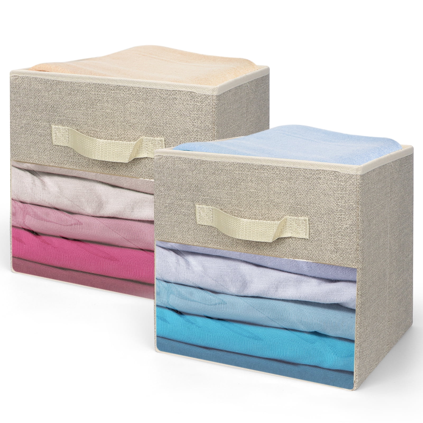 11 Inch Fabric Cube Organizer,WWW Foldable Cube Storage Bins Basket