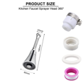 thumbnail image 2 of Kitchen Faucet Head Stainless Steel + ABS 19cm Kitchen Faucet Sprayer 360° Rotatable Water Saving Strainer Splash Proof 3 Modes for Kitchen Bathroom Kitchen, 2 of 5