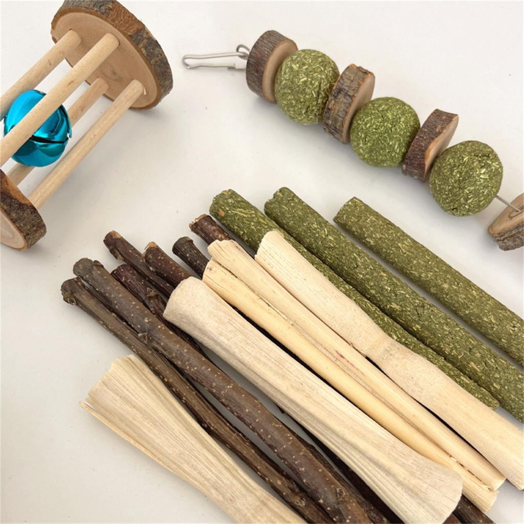Natural Wooden Funny Toy Chew for Small Mouse RattanBalls Hamster Bridge Wooden Cage Accessories