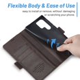 thumbnail image 6 of SaniMore for Samsung Galaxy S23 Ultra 2023 Case, PU Leather Magnetic Flip Folio Shell with Card Holders RFID Blocking Kickstand Shockproof TPU Magnetic Closure Business Cover, Coffee, 6 of 10