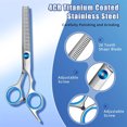 thumbnail image 5 of Professional Dog Grooming Scissors with Safety Round Tips,Dog Grooming Scissors Set: Thinning,Straight,and Curved Scissors and Comb for Long and Short Hair for Dogs and Cats (Blue-5 in 1), 5 of 9