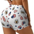 thumbnail image 2 of Heart Shape Usa America Flag And Stars Workout Shorts For Women Scrunch Butt Lifting Yoga Gym Seamless Booty Biker Shorts Large, 2 of 9