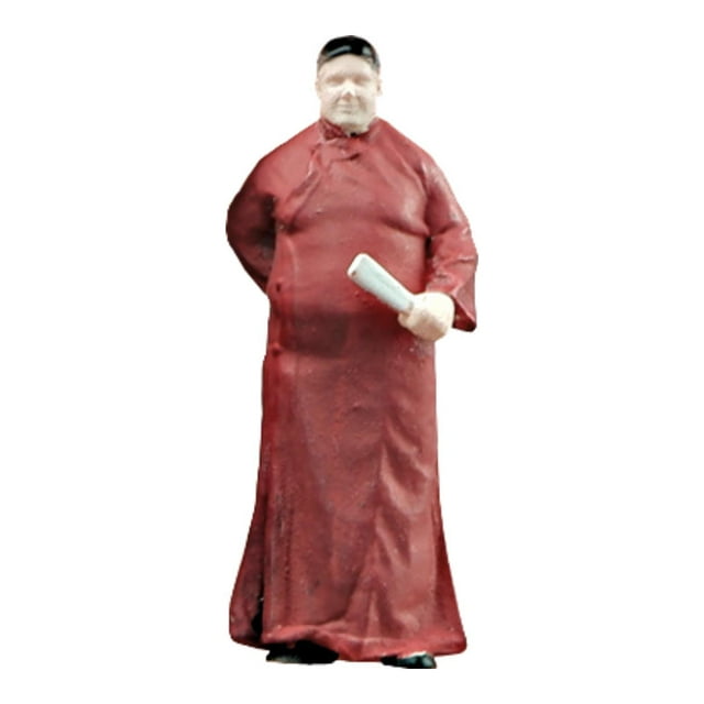 Figura de actor chino Crosstalk a escala 1:64, pequeña estatua, regalo de cumpleaños, minifigura pintada a mano para decoración de casa de muñecas. Ventilador de cierre