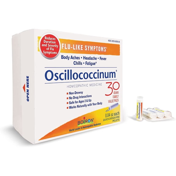 Boiron Oscillococcinum for Relief from Flu-Like Symptoms of Body Aches, Headache, Fever, Chills, and Fatigue - 30 Count