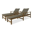 thumbnail image 6 of Camdyn Outdoor Rustic Acacia Wood Chaise Lounge with Wicker Seating (Set of 2), Natural and Gray, 6 of 6