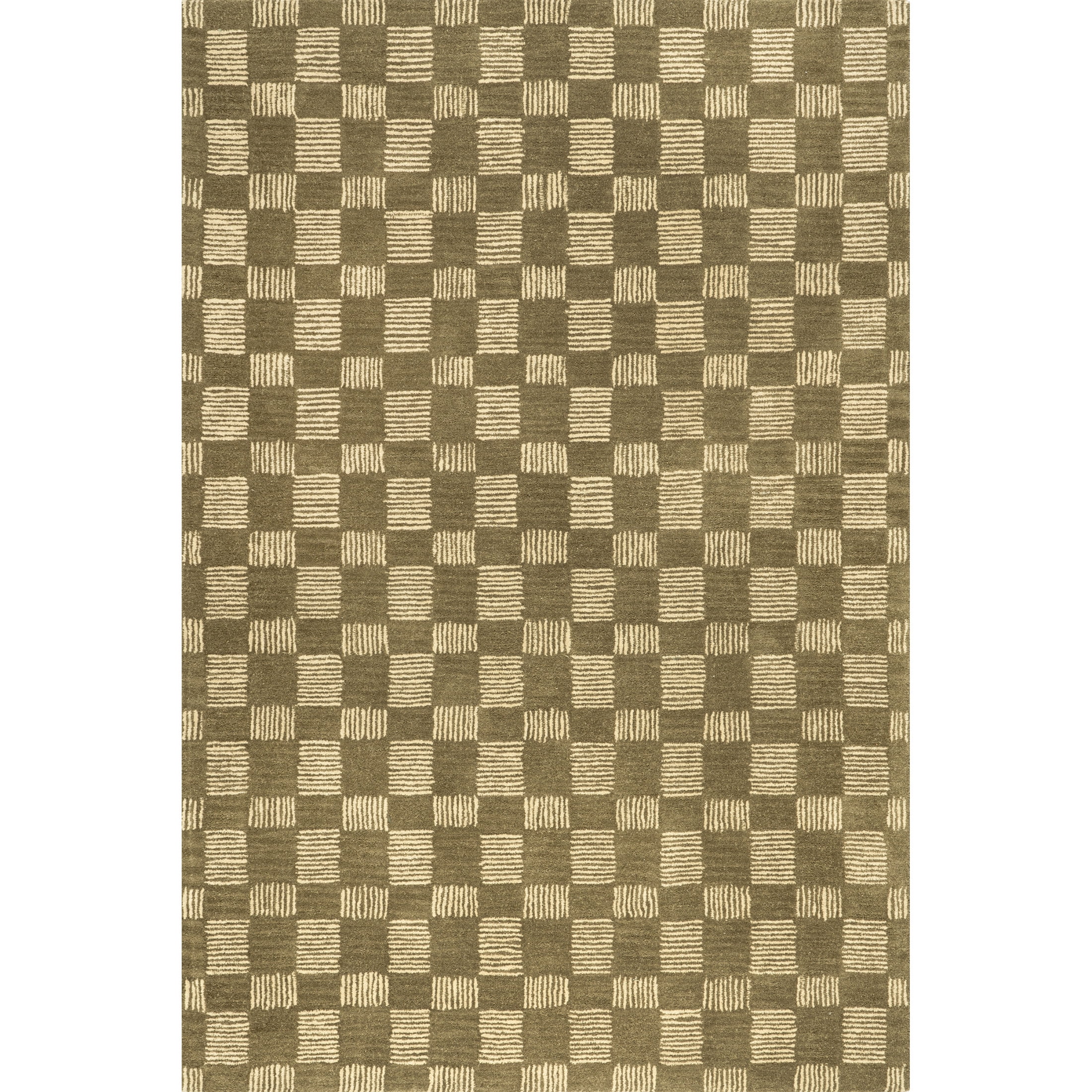 Rugs USA Quince Checkered Wool Area Rug - Thumbnail 2