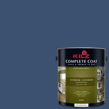 - KILZ COMPLETE COAT Interior/Exterior Paint & Primer in One #RC130-02 Blue Uniform
