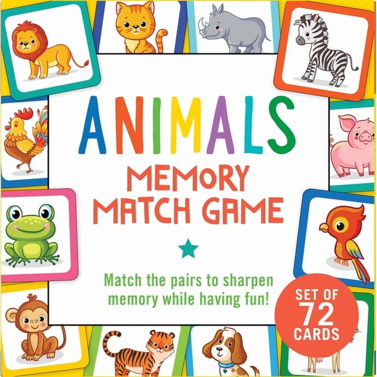 Peter Pauper Press Animals Memory Match Game, 72 Cards photo 1