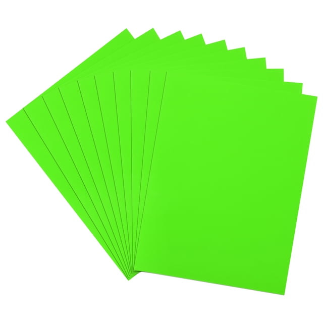 10 Sheets Neon Paper 8"x11" 250gsm Fluorescent Bright Cardstock,Green