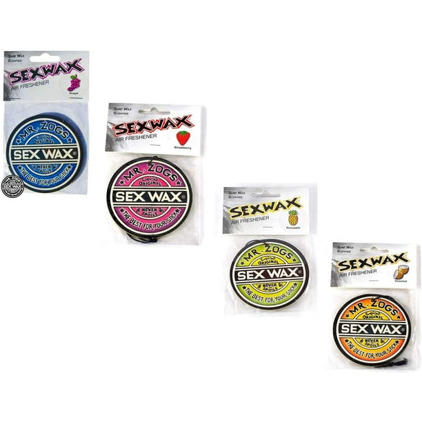Sex Wax Mr. Zoggs AIR FRESHENER 3" 4Pack Coconut Grape Pineapple Strawberry