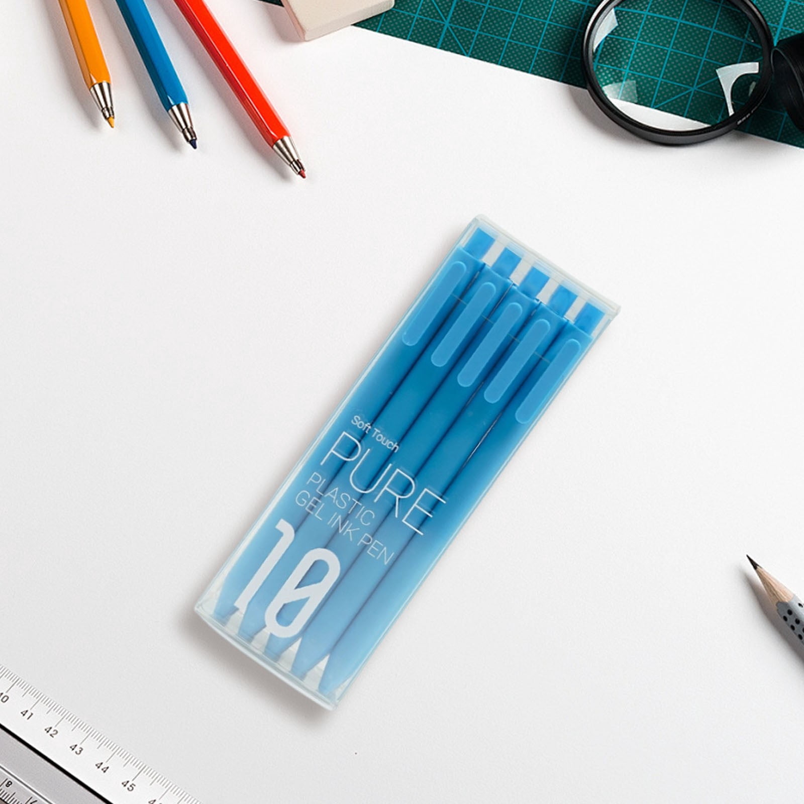 Dusknt PURE Colored Gel pans 0.5mm 10-Piece Set, Colorful Quick-Drying Ink with Comfortable Grip for Journaling, Diary, and Study Notes, Perfect for Summer Writing