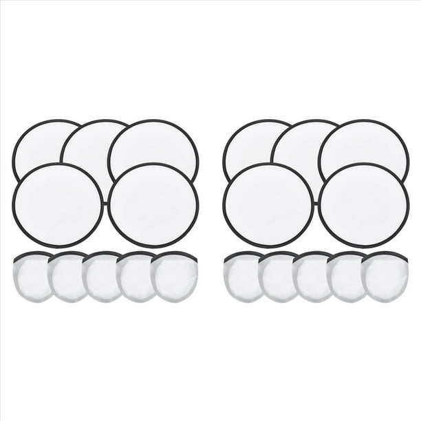 10 Ventiladores de Disco Plegables, Ventiladores de Sublimación de 9,8 Pulgadas, Juego de Ventilador Plegable con Borde Negro de Poliéster con Bolsa para Fiesta Negro