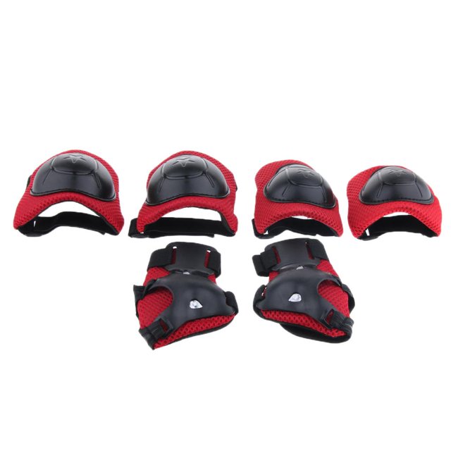 6 Unids Patinaje Patinaje Conjunto De Engranajes De Protección Codo Almohadillas Para Palma, Adecuado Para De 3 A 8 rojo DYNWAVEMX Juego de rodilleras y rodilleras para niños