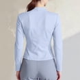 thumbnail image 5 of Women's Slim Fit Full Zip Jacket with Stand Collar and Lightweight Fabric Featuring Breathable Material for Yoga Classes Gym Workouts Running Sessions Morning Walks Casual Outings Blue M, 5 of 7