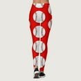 thumbnail image 4 of Gibobby Leggings Afelpados Mujer Mallas con estampado béisbol a la moda para mujer, mallas paraportivas Yoga con Control para mujer, mallas cintura alta（Rojo， M), 4 of 5