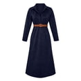 thumbnail image 2 of Purcolt Women's Elegant Maxi Dresses Dressy Casual Half Button Collared V Neck Long Sleeve Shirt Dresses Comfort Loose Fit Business Work Office Dresses, 2 of 6