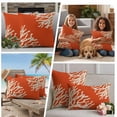 thumbnail image 5 of Coral Orange Outdoor Waterproof Pillow Covers, Coastal White Ocean Marine Nautical Beach Decorative Square Throw Pillowcase Sofa Cushion Sham for Patio/Couch/Chair, 26"x26" 2 Pack, 5 of 8