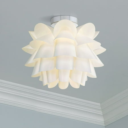 Possini Euro Design Modern Ceiling Light Flush Mount Fixture White Flower 15 3 4 For Bedroom Kitchen Possini Euro Design Modern Ceiling Light Flush Mount Fixture White Flower 15 3 4 For Bedroom Kitchen
