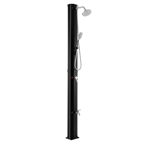 Costway 7.2 FT 9.3 Gallon Solar Heated Shower w/ Rain Shower, Foot Shower & Hand Shower