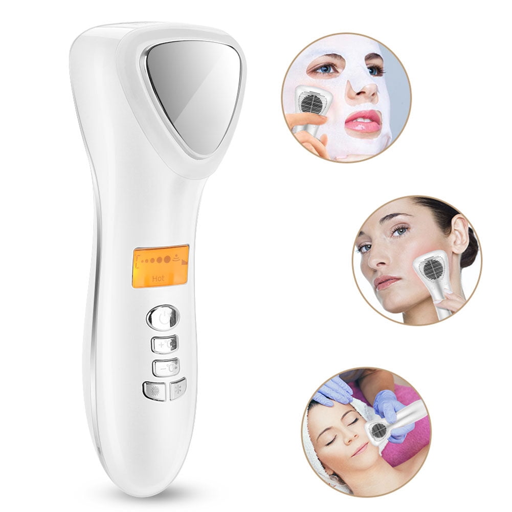 Ultrasonic Cold Skincare Instrument for Nutrients Absorption Tissue Cleansing Pon LED Light Face Lifting Massage Machine