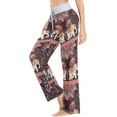 thumbnail image 2 of FREEAMG Womens Gilrs Stylish Pattren Comfy Drawstring Lounge Pajama Pants Wide Leg Sleepwear Bottom, 2 of 6