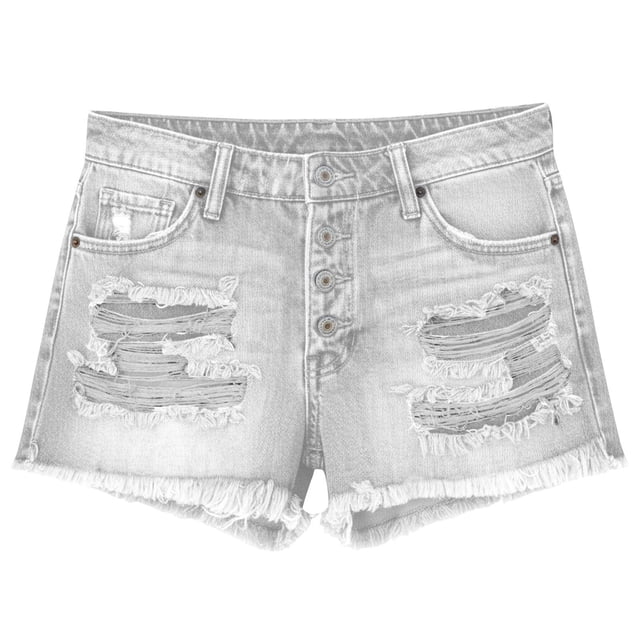 CHUMUD Jeans Shorts for Women Ripped Y2K Stretchy Trendy Denim Shorts Mid Rise Front Button Casual Shorts