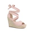 thumbnail image 1 of BLISSFUL STEP Sandales Compensées Espadrilles à Lacets pour Femmes Rose Poussière 7,5, 1 of 7