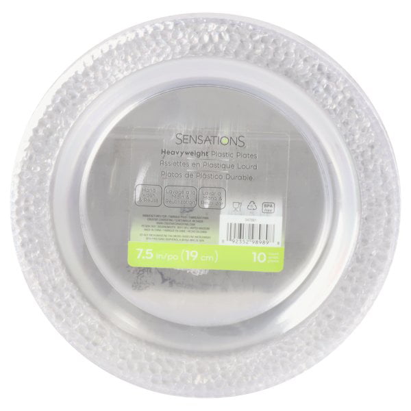 Reusable Plastic Catering Tableware Party Dessert Plate Pearl White 18cm 25 Pc 