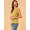 thumbnail image 4 of blusa de gasa con mangas casquillo ligera con volantes para mujer Amarillo L, 4 of 6