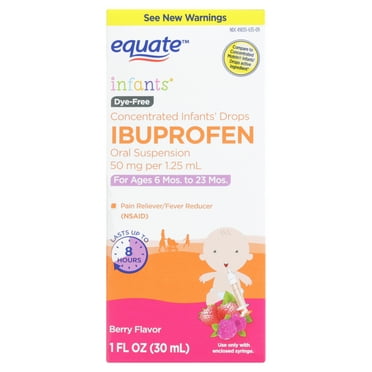 Equate Concentrated Infants' Drops Ibuprofen Oral Suspension, Berry Flavor, 1 fl oz