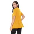 thumbnail image 4 of Women's Casual Solid Short Sleeve Basic Open Draped Front Cardigan Office Wear, 4 of 6