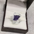 thumbnail image 6 of Natural Amethyst Ring, Rough Amethyst Gemstone Ring, Feb Birthstone, Double Band, 925 Sterling Silver, Womens Ring, Christmas, Thanksgiving, Handmade, Statement Jewelry, Rough Gemstone Jewelry, 6 of 6